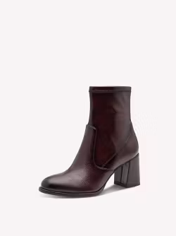 Mörkröda ankelboots