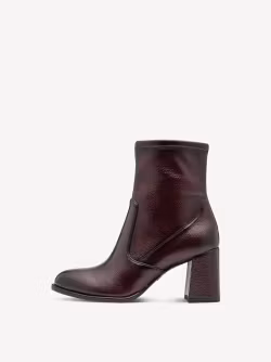 Mörkröda ankelboots