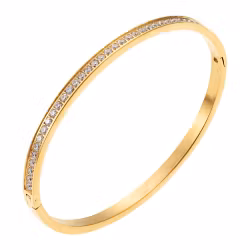 Celine crystal bangle, clear gold