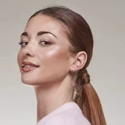 Crystal bow earring steel
