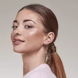 Crystal bow earring steel
