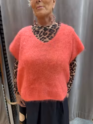Korall stickad poncho/väst