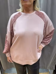 Rosa sweatshirt med paljetter