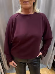 Bordeaux sweatshirt med fransar