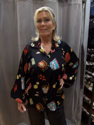 Svart Mermaid Mafia skjortblus