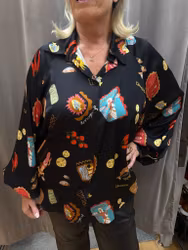 Svart Mermaid Mafia skjortblus