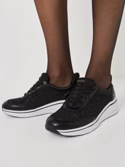 Svarta step-in sneakers med strass