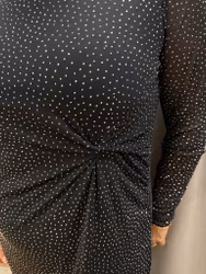 Svart mesh klänning med strass