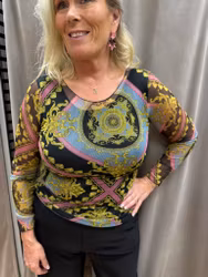 Medaljong mönstrad meshtopp