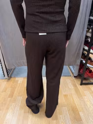 Bruna glittriga stretchbyxor