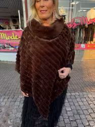 Chokladbrun päls poncho
