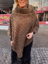 Taupe päls poncho