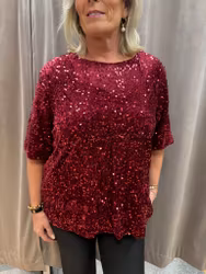 Burgundy paljett topp