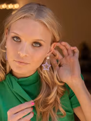 Star Rhine Stud Örhänge Lila