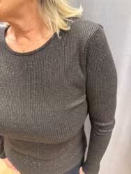 Brun glittrig ribbad topp