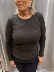 Brun glittrig ribbad topp