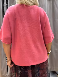 Rosa mjuk stickad t-shirt