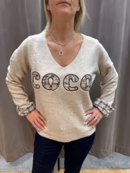 Beige coco tröja