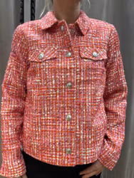 Tweedjacka i orange och rosa