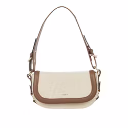 Beige Axelväska med Bruna Detaljer