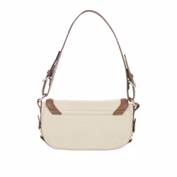 Beige Axelväska med Bruna Detaljer