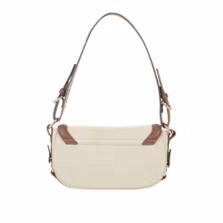 Beige Axelväska med Bruna Detaljer