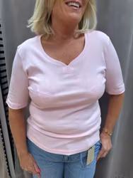 V-ringad rosa bomullstopp