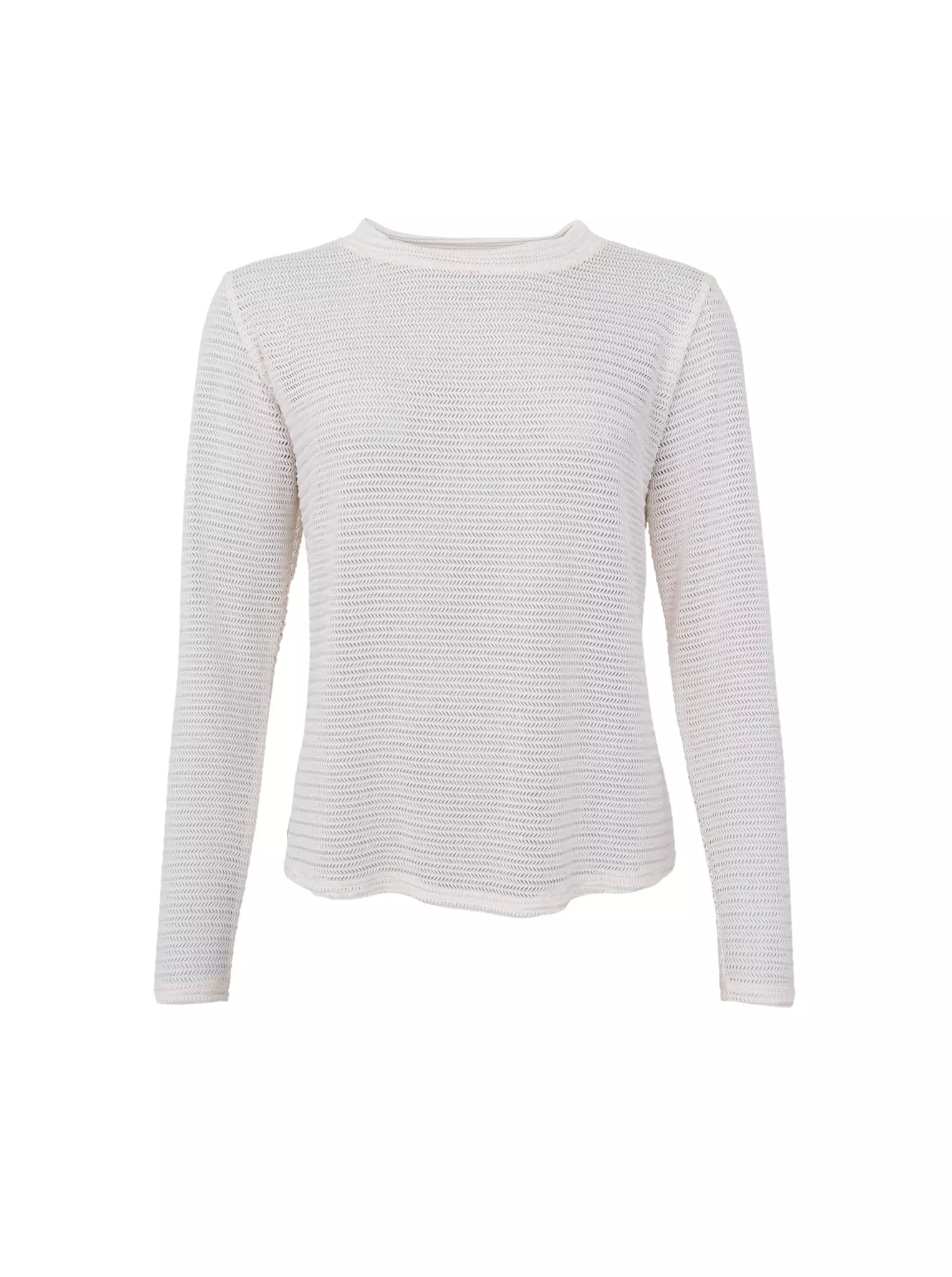 Creme vit fiskbensmönstrad mesh topp