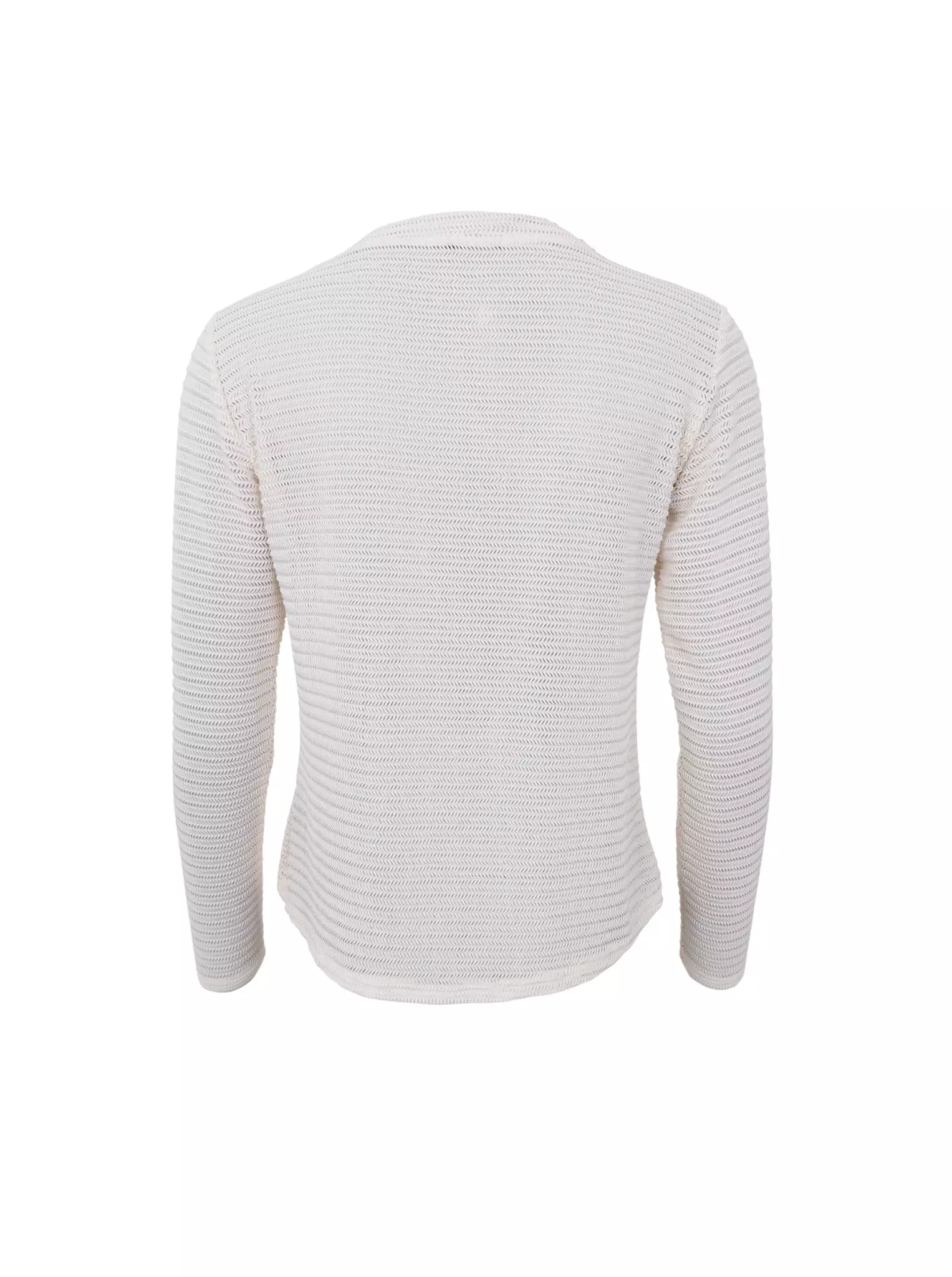 Creme vit fiskbensmönstrad mesh topp