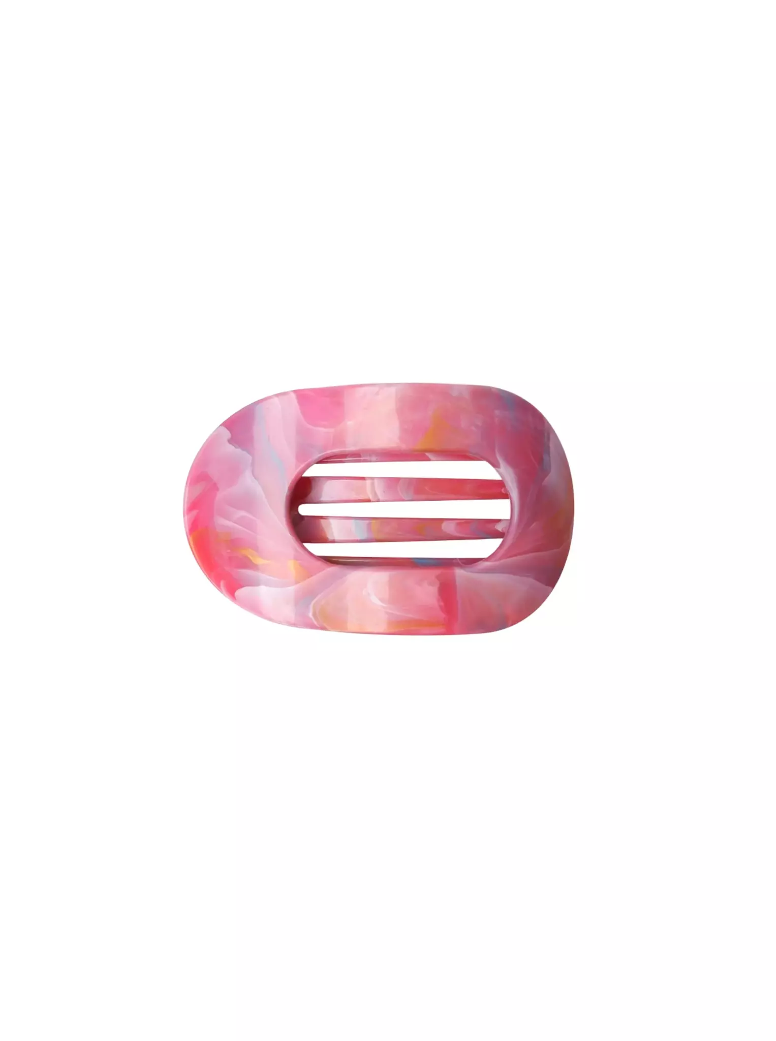 Rosa oval hårklämma