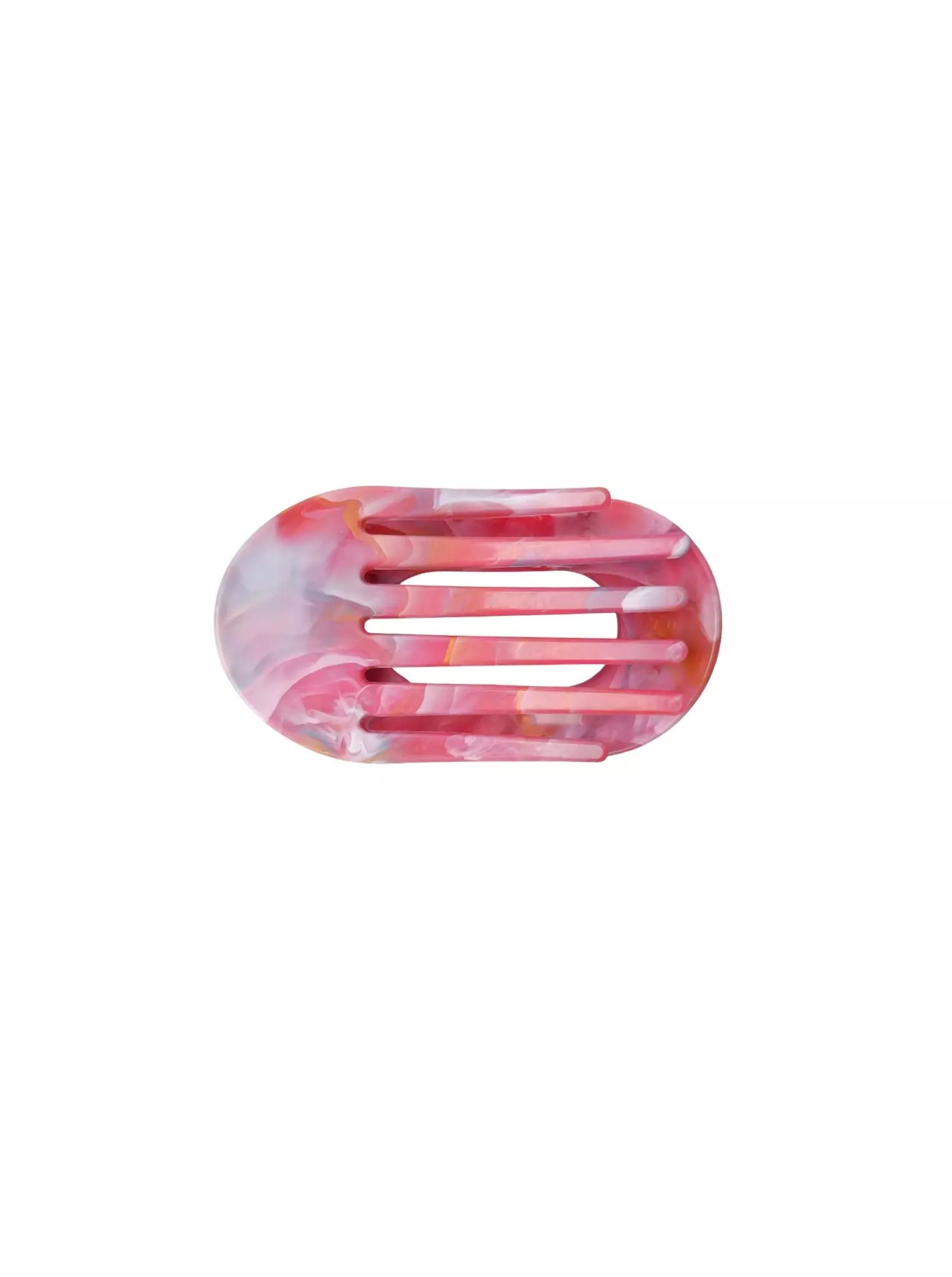 Rosa oval hårklämma