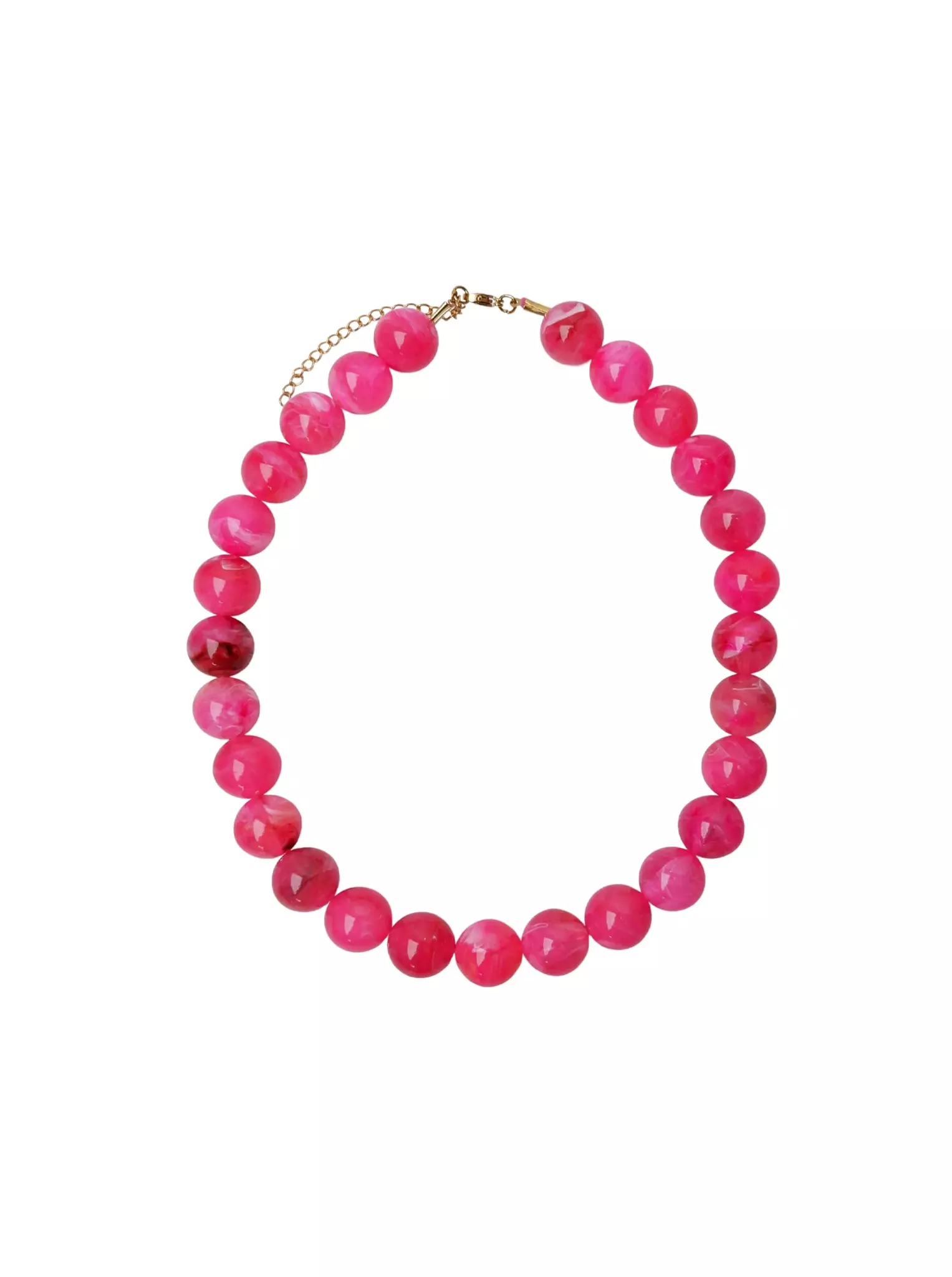 Halsband med rosa kulor