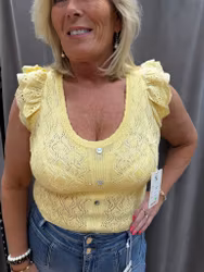 Kort Gul holkärmstopp i spets