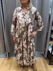 Zassi klänning brun med blommor