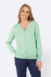 Stickad ljusgrön kofta