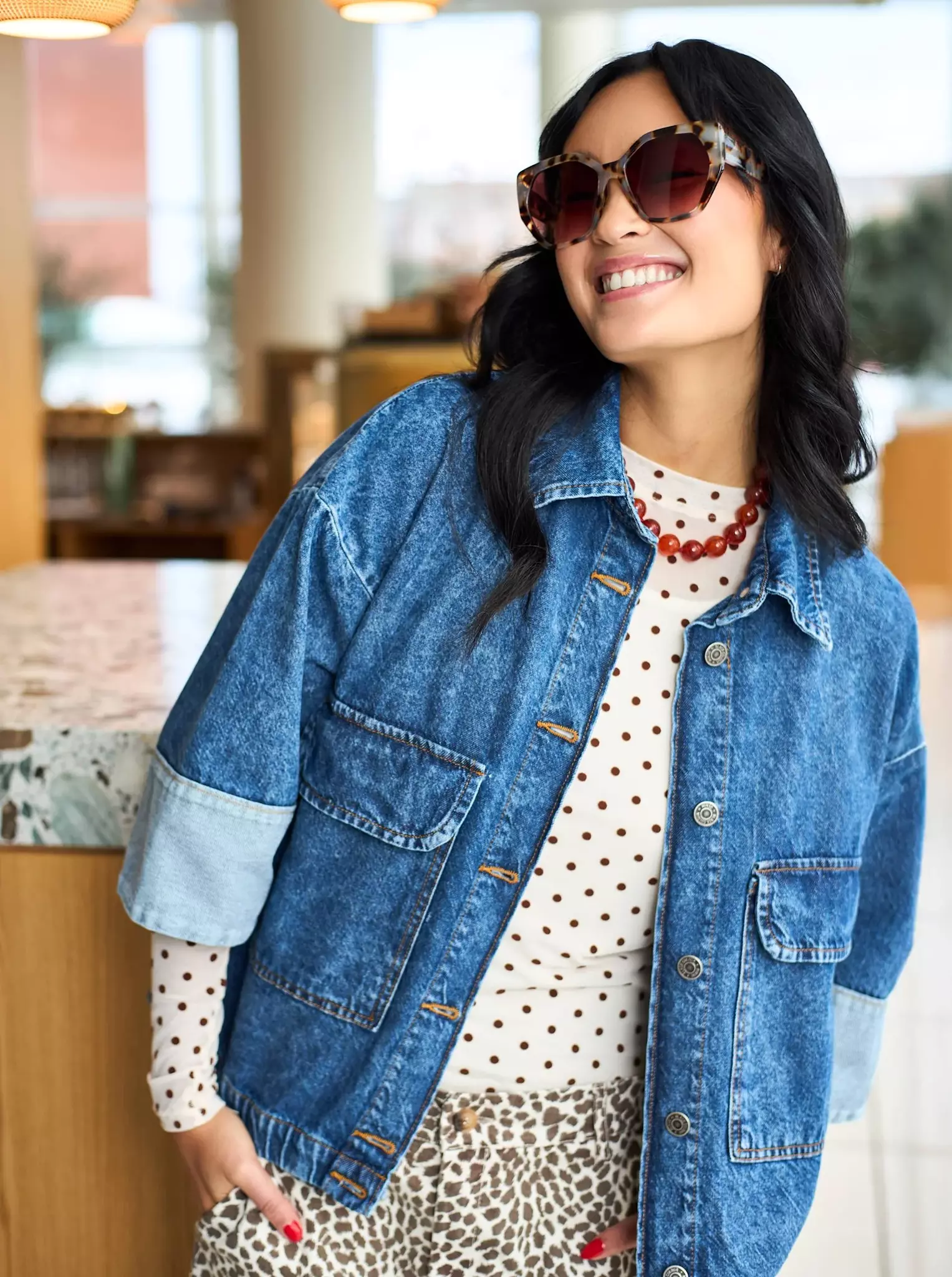 Kortärmad jeansjacka