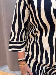 Zebramönstrad skjortblus