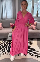 Donna cerise viskosklänning