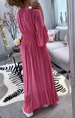 Donna cerise viskosklänning