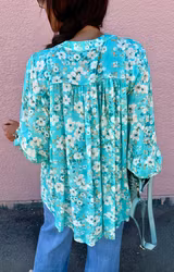 Susanne turkos bohemisk blus