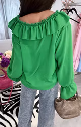 Fiona Grön Volangblus