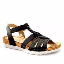 Svarta sandaletter med glittriga stenar