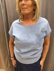 Jeansblå linne topp