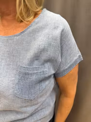 Jeansblå linne topp