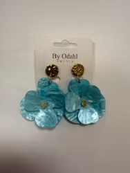 Blå blom örhängen