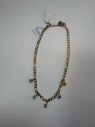 Guldigt halsband med pastell stenar