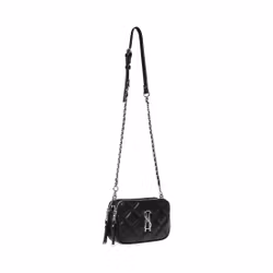 Svart quiltad crossbody väska
