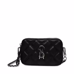 Svart quiltad crossbody väska