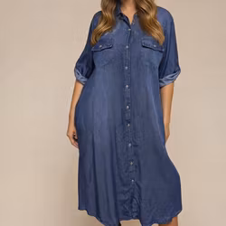 Jeansklänning med knappar
