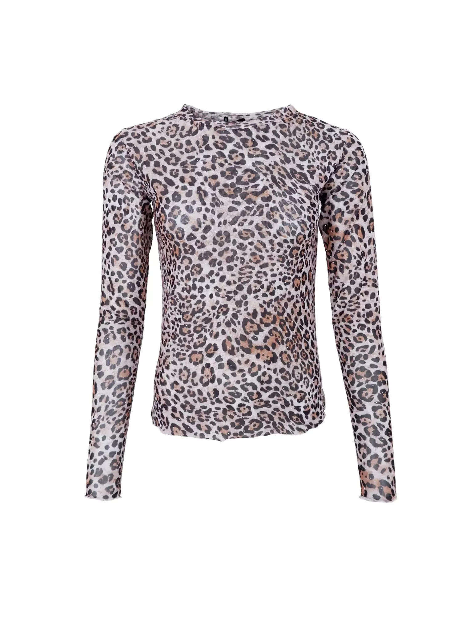 Leopard meshtopp med strass